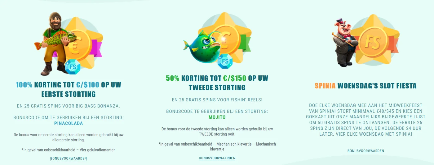 Spinia Promoties en Bonusaanbiedingen